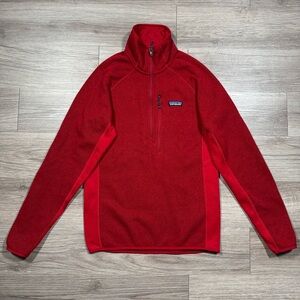 Men’s Patagonia Red 1/4 Zip Performance Better Sweater Size S